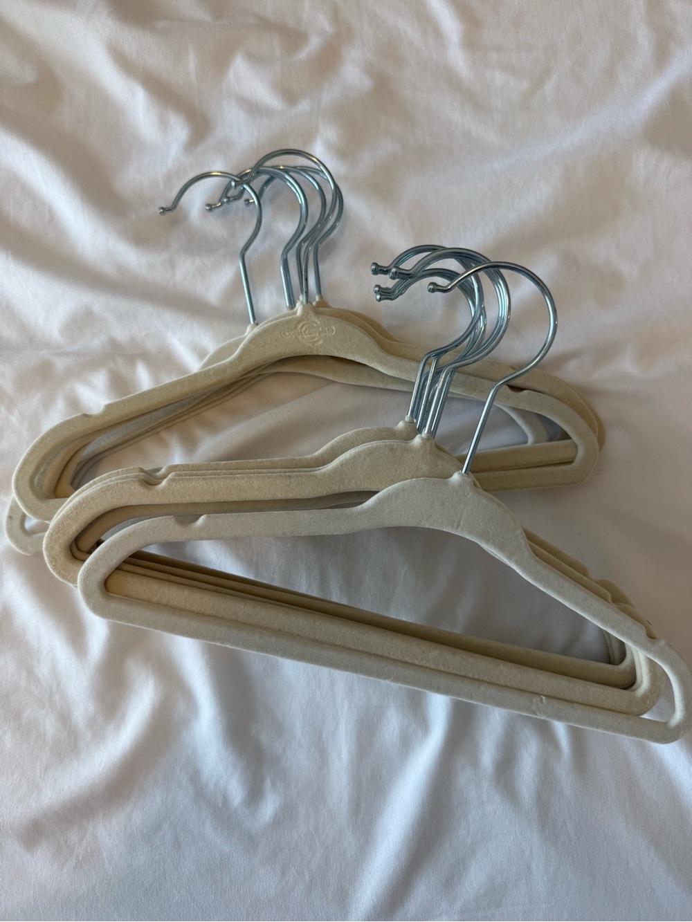 Toddler/Baby Non-Slip Velvet Hangers - Set of 25 in Light Beige